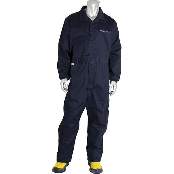 PIP - Size XL Navy Blue HRC 3 25 cal/cm2 Arc Flash Flame Resistant/Retardant Coveralls - Exact Industrial Supply