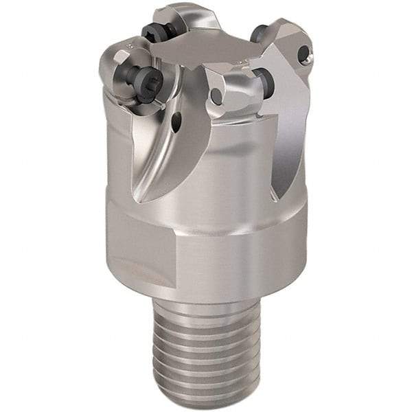 Seco - 28mm Cutting Diam, 6mm Max Depth of Cut, Modular Connection Indexable Copy End Mill - 4 Inserts, RP.. 1204 Insert, 217.29-06 Toolholder, Steel, Through Coolant - Benchmark Tooling