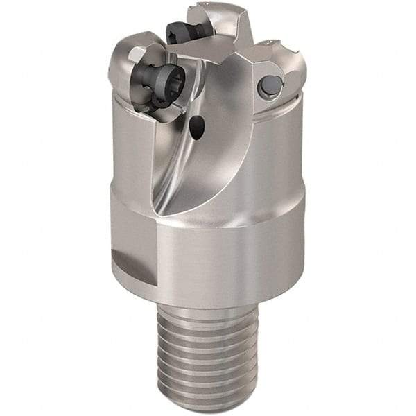 Seco - 20mm Cutting Diam, 6mm Max Depth of Cut, Modular Connection Indexable Copy End Mill - 3 Inserts, RP.. 1204 Insert, 217.29-06 Toolholder, Steel, Through Coolant - Benchmark Tooling