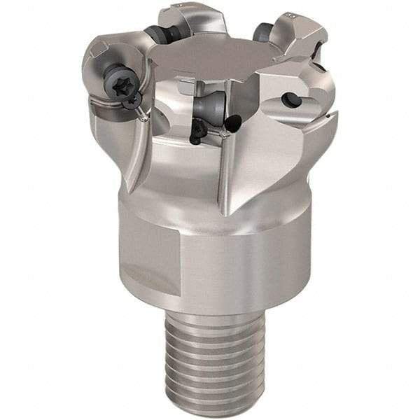 Seco - 30mm Cutting Diam, 6mm Max Depth of Cut, Modular Connection Indexable Copy End Mill - 5 Inserts, RP.. 1204 Insert, 217.29-06 Toolholder, Steel, Through Coolant - Benchmark Tooling