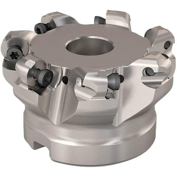 Seco - 51.5mm Cut Diam, 6mm Max Depth, 3/4" Arbor Hole, 7 Inserts, RP..1204 Insert Style, Indexable Copy Face Mill - R220.29 Cutter Style, 11,200 Max RPM, 1-1/2 High, Through Coolant, Series R220.29 - Benchmark Tooling