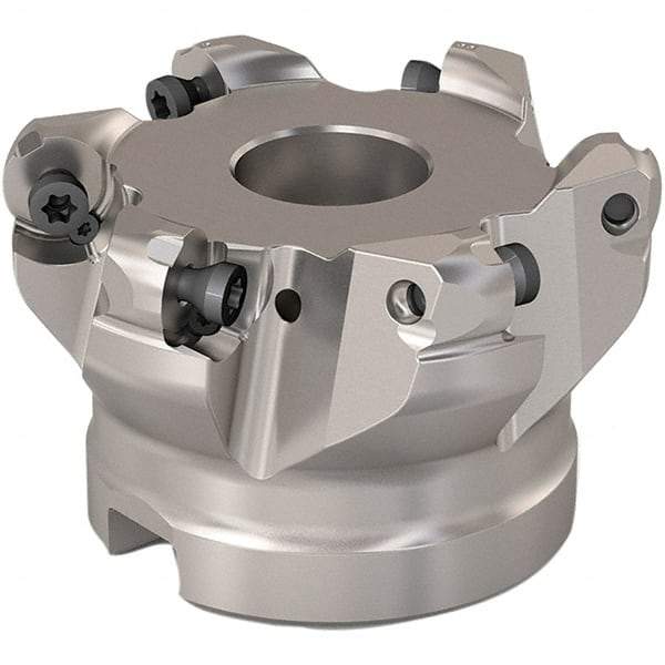 Seco - 51mm Cut Diam, 6mm Max Depth, 22mm Arbor Hole, 6 Inserts, RP..1204 Insert Style, Indexable Copy Face Mill - R220.29 Cutter Style, 11,200 Max RPM, 40mm High, Through Coolant, Series R220.29 - Benchmark Tooling