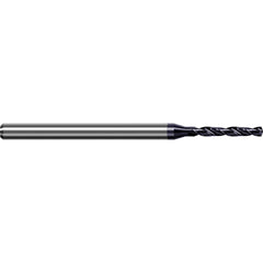 Micro Drill Bit: 0.0781″ Dia, 140 °, Solid Carbide AlTiN Finish, RH Cut, Spiral Flute