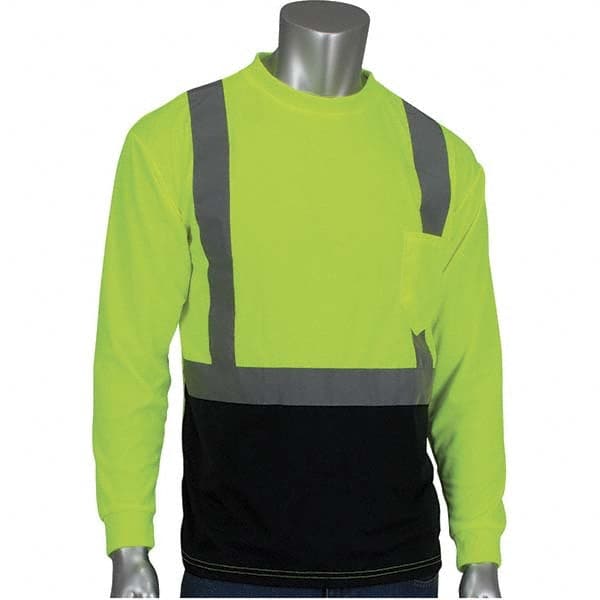 PIP - Size 3XL Black & Hi-Vis Yellow High Visibility Long Sleeve T-Shirt - Benchmark Tooling