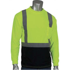 PIP - Size M Black & Hi-Vis Yellow High Visibility Long Sleeve T-Shirt - Benchmark Tooling