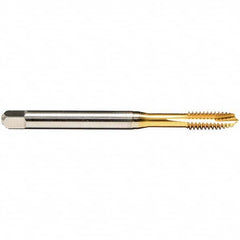 Emuge - M2.5x0.45 Metric 6H 2 Flute TiN Finish HSS-E Spiral Point Tap - Exact Industrial Supply