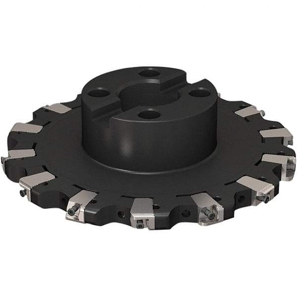 Seco - Shell Mount Connection, 17/32" Cutting Width, 2-1/8" Depth of Cut, 200mm Cutter Diam, 40mm Hole Diam, 7 Tooth Indexable Slotting Cutter - R335.25 Toolholder, XNHQ 1407 Insert, Right Hand Cutting Direction - Benchmark Tooling