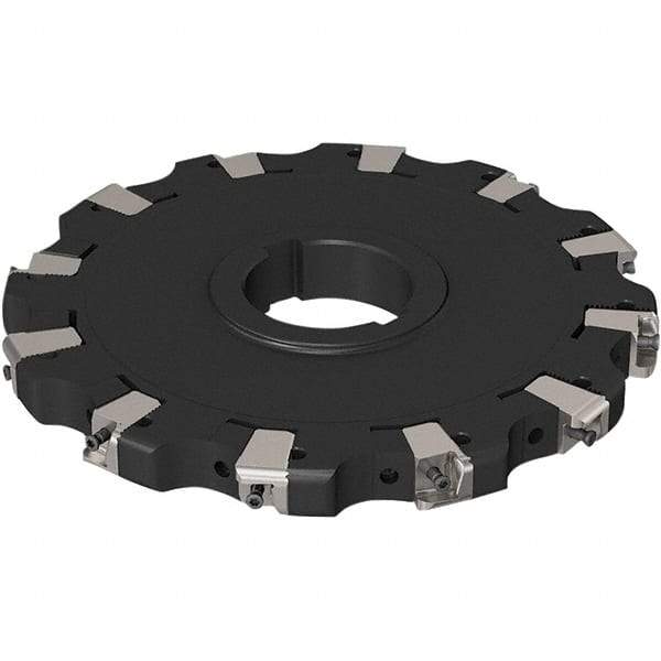 Seco - Arbor Hole Connection, 0.669" Cutting Width, 2-1/2" Depth of Cut, 200mm Cutter Diam, 50mm Hole Diam, 6 Tooth Indexable Slotting Cutter - R335.25 Toolholder, XNHQ 1407 Insert, Neutral Cutting Direction - Benchmark Tooling