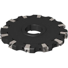 Seco - Arbor Hole Connection, 0.669" Cutting Width, 2-1/2" Depth of Cut, 200mm Cutter Diam, 50mm Hole Diam, 6 Tooth Indexable Slotting Cutter - R335.25 Toolholder, XNHQ 1407 Insert, Neutral Cutting Direction - Benchmark Tooling