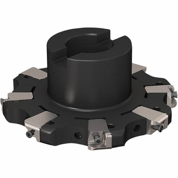 Seco - Shell Mount Connection, 17/32" Cutting Width, 32.32mm Depth of Cut, 125mm Cutter Diam, 32mm Hole Diam, 4 Tooth Indexable Slotting Cutter - R335.25 Toolholder, XNHQ 1407 Insert, Right Hand Cutting Direction - Benchmark Tooling