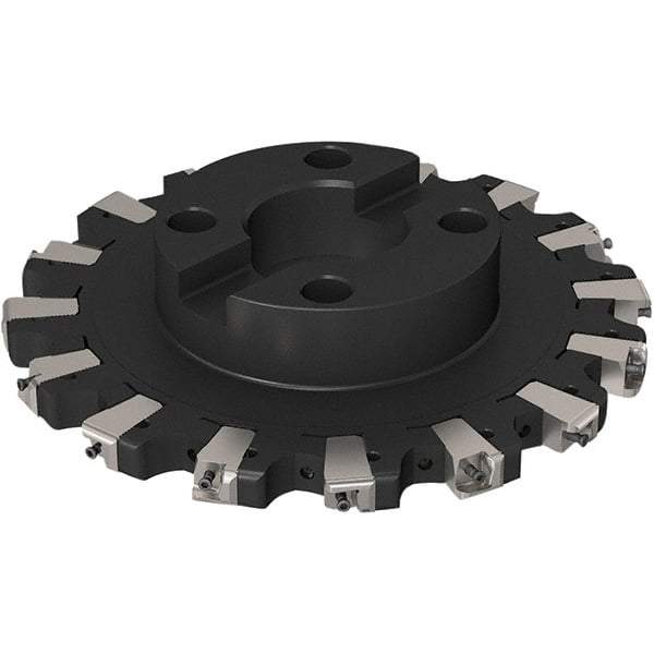 Seco - Shell Mount Connection, 0.669" Cutting Width, 58.98mm Depth of Cut, 250mm Cutter Diam, 60mm Hole Diam, 8 Tooth Indexable Slotting Cutter - R335.25 Toolholder, XNHQ 1407 Insert, Right Hand Cutting Direction - Benchmark Tooling
