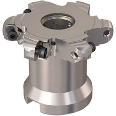 Seco - Shell Mount Connection, 0.472" Cutting Width, 15mm Depth of Cut, 63mm Cutter Diam, 22mm Hole Diam, 3 Tooth Indexable Slotting Cutter - R335.29 Toolholder, RP.. 1204 Insert, Right Hand Cutting Direction - Benchmark Tooling