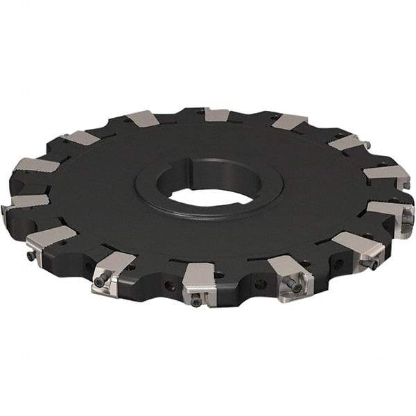 Seco - Arbor Hole Connection, 17/32" Cutting Width, 63.54mm Depth of Cut, 200mm Cutter Diam, 50mm Hole Diam, 7 Tooth Indexable Slotting Cutter - R335.25 Toolholder, XNHQ 1407 Insert, Neutral Cutting Direction - Benchmark Tooling