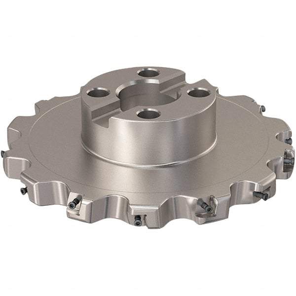 Seco - Shell Mount Connection, 0.787" Cutting Width, 54.31mm Depth of Cut, 200mm Cutter Diam, 40mm Hole Diam, 7 Tooth Indexable Slotting Cutter - R335.25 Toolholder, XNHQ 12 Insert, Right Hand Cutting Direction - Benchmark Tooling