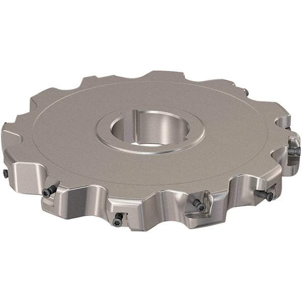 Seco - Arbor Hole Connection, 0.787" Cutting Width, 51.45mm Depth of Cut, 160mm Cutter Diam, 40mm Hole Diam, 6 Tooth Indexable Slotting Cutter - R335.25 Toolholder, XNHQ 12 Insert, Neutral Cutting Direction - Benchmark Tooling