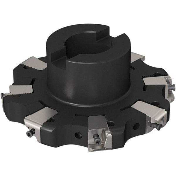Seco - Shell Mount Connection, 0.669" Cutting Width, 32.32mm Depth of Cut, 125mm Cutter Diam, 32mm Hole Diam, 4 Tooth Indexable Slotting Cutter - R335.25 Toolholder, XNHQ 1407 Insert, Right Hand Cutting Direction - Benchmark Tooling