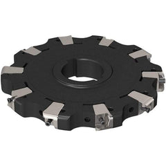 Seco - Arbor Hole Connection, 0.669" Cutting Width, 50.5mm Depth of Cut, 160mm Cutter Diam, 40mm Hole Diam, 5 Tooth Indexable Slotting Cutter - R335.25 Toolholder, XNHQ 1407 Insert, Neutral Cutting Direction - Benchmark Tooling