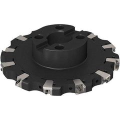 Seco - Shell Mount Connection, 0.669" Cutting Width, 2-1/8" Depth of Cut, 200mm Cutter Diam, 40mm Hole Diam, 6 Tooth Indexable Slotting Cutter - R335.25 Toolholder, XNHQ 1407 Insert, Right Hand Cutting Direction - Benchmark Tooling