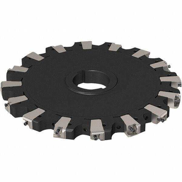 Seco - Arbor Hole Connection, 0.669" Cutting Width, 88.5mm Depth of Cut, 250mm Cutter Diam, 50mm Hole Diam, 8 Tooth Indexable Slotting Cutter - R335.25 Toolholder, XNHQ 1407 Insert, Neutral Cutting Direction - Benchmark Tooling