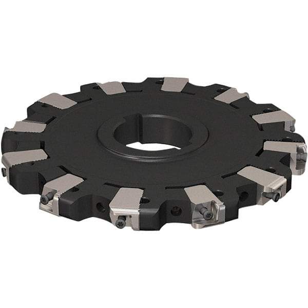 Seco - Arbor Hole Connection, 17/32" Cutting Width, 50.54mm Depth of Cut, 160mm Cutter Diam, 40mm Hole Diam, 6 Tooth Indexable Slotting Cutter - R335.25 Toolholder, XNHQ 1407 Insert, Neutral Cutting Direction - Benchmark Tooling