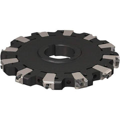 Seco - Arbor Hole Connection, 17/32" Cutting Width, 50.54mm Depth of Cut, 160mm Cutter Diam, 40mm Hole Diam, 6 Tooth Indexable Slotting Cutter - R335.25 Toolholder, XNHQ 1407 Insert, Neutral Cutting Direction - Benchmark Tooling