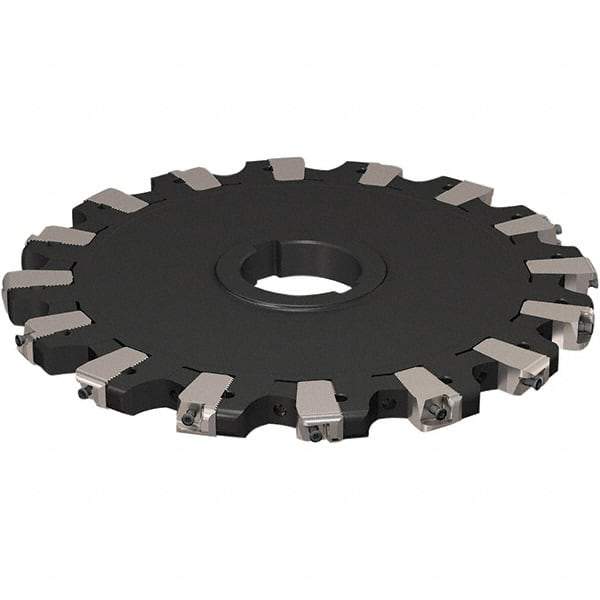 Seco - Arbor Hole Connection, 17/32" Cutting Width, 88.54mm Depth of Cut, 250mm Cutter Diam, 50mm Hole Diam, 8 Tooth Indexable Slotting Cutter - R335.25 Toolholder, XNHQ 1407 Insert, Neutral Cutting Direction - Benchmark Tooling