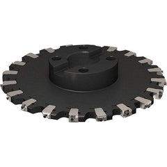 Seco - Shell Mount Connection, 17/32" Cutting Width, 91.48mm Depth of Cut, 315mm Cutter Diam, 60mm Hole Diam, 10 Tooth Indexable Slotting Cutter - R335.25 Toolholder, XNHQ 1407 Insert, Right Hand Cutting Direction - Benchmark Tooling