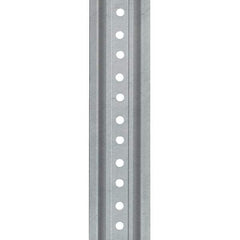 Nucor - 6' High, Galvanized Traffic Sign Post - Steel, 3/8" Hole Diam, Silver - Benchmark Tooling