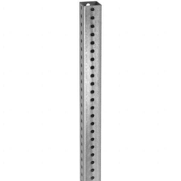 TAPCO - 12' High, Galvanized Traffic Sign Post - Steel, 7/16" Hole Diam, Silver - Benchmark Tooling