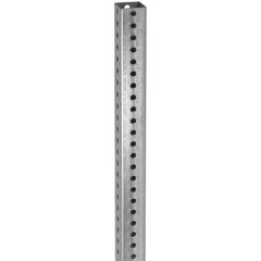 TAPCO - 12' High, Galvanized Traffic Sign Post - Steel, 7/16" Hole Diam, Silver - Benchmark Tooling