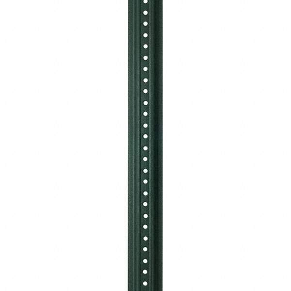 Nucor - 10' High, Powder Coated Traffic Sign Post - Steel, 3/8" Hole Diam, Green - Benchmark Tooling