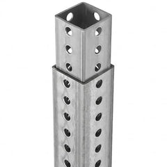 TAPCO - 3' High, Galvanized Traffic Sign Post Base - Steel, 7/16" Hole Diam, Silver - Benchmark Tooling