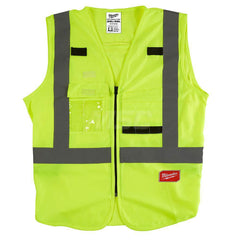 High Visibility Vest: 2X & 3X-Large Yellow, Zipper Closure