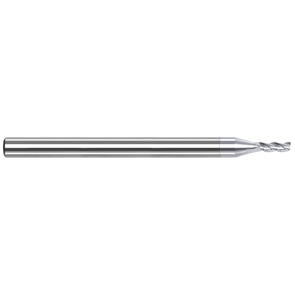 Square End Mill: 7/32'' Dia, 5/8'' LOC, 1/4'' Shank Dia, 2-1/2'' OAL, 3 Flutes, Solid Carbide Single End, TiB2 Finish, 42 ° Variable Helix, Centercutting, RH Cut, RH Flute