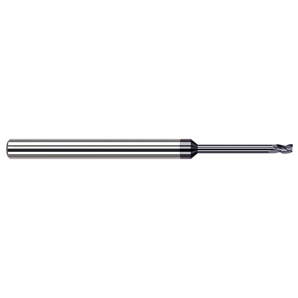 Square End Mill: 1/8'' Dia, 3/16'' LOC, 1/8'' Shank Dia, 2-1/2'' OAL, 4 Flutes, Solid Carbide Single End, AlTiN Finish, 30 ° Helix, Centercutting, RH Cut, RH Flute