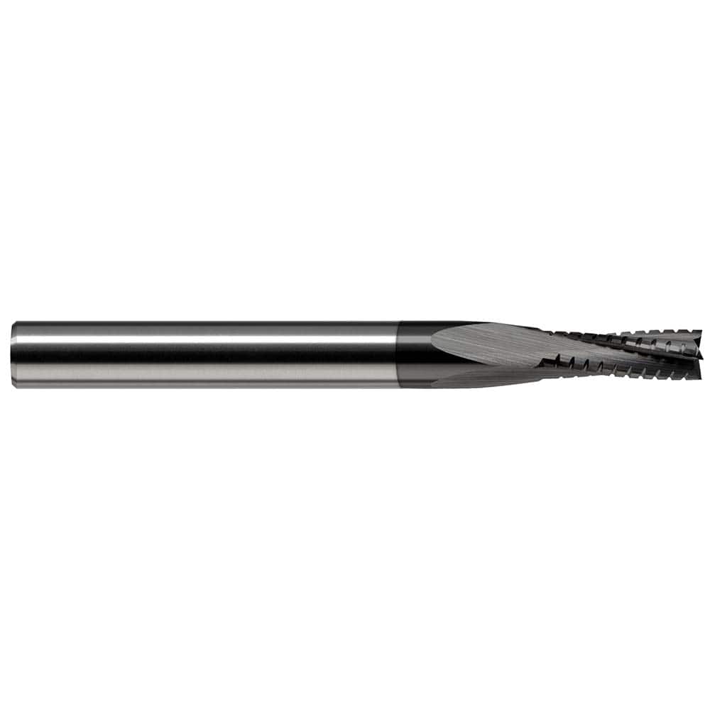Square End Mill: 1/4'' Dia, 3/4'' LOC, 1/4'' Shank Dia, 2-1/2'' OAL, 5 Flutes, Solid Carbide Single End, Amorphous Diamond Finish, 20 ° Helix, Centercutting, RH Cut, RH Flute