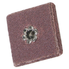 1″ × 1″ × 3/16″ Square Pad 6-Ply 80 Grit 8-32 Eyelet Aluminum Oxide - Benchmark Tooling