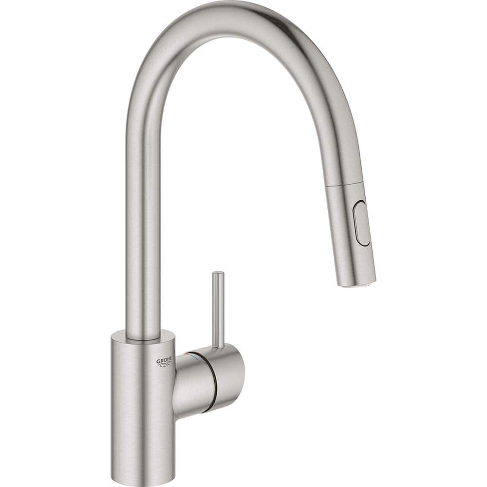 Grohe - Kitchen & Bar Faucets; Type: Pull Down ; Style: Contemporary; Modern; Transitional ; Mount: Deck ; Design: One Handle ; Handle Type: Lever ; Spout Type: High Arc - Exact Industrial Supply