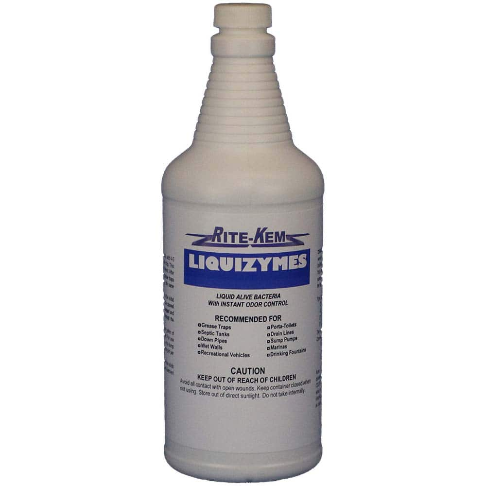 Rite-Kem - Drain Cleaners & Openers; Type: Enzyme Treatment ; Form: Liquid Concentrate ; Container Size: 32oz. ; Scent: Fresh ; Container Type: 32 oz. Bottle ; Formula Type: Enzymes - Exact Industrial Supply