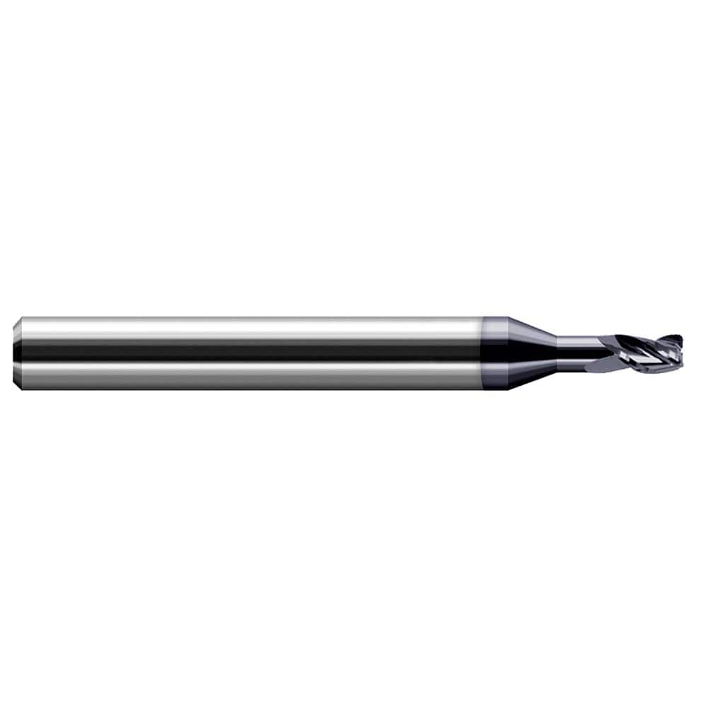 Harvey Tool - Corner Radius & Corner Chamfer End Mills; Mill Diameter (Inch): 3/32 ; Mill Diameter (Decimal Inch): 0.0930 ; End Type: Corner Radius ; Corner Radius (Inch): 1/64 ; Corner Radius (Decimal Inch): 0.0150 ; Number of Flutes: 3 - Exact Industrial Supply