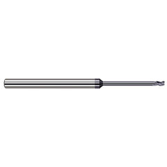 Corner Radius End Mill: 0.0787″ Dia, 0.1181″ LOC, 3 Flutes, Solid Carbide 34 ° Helix, AlTiN Coated, Corner Radius End