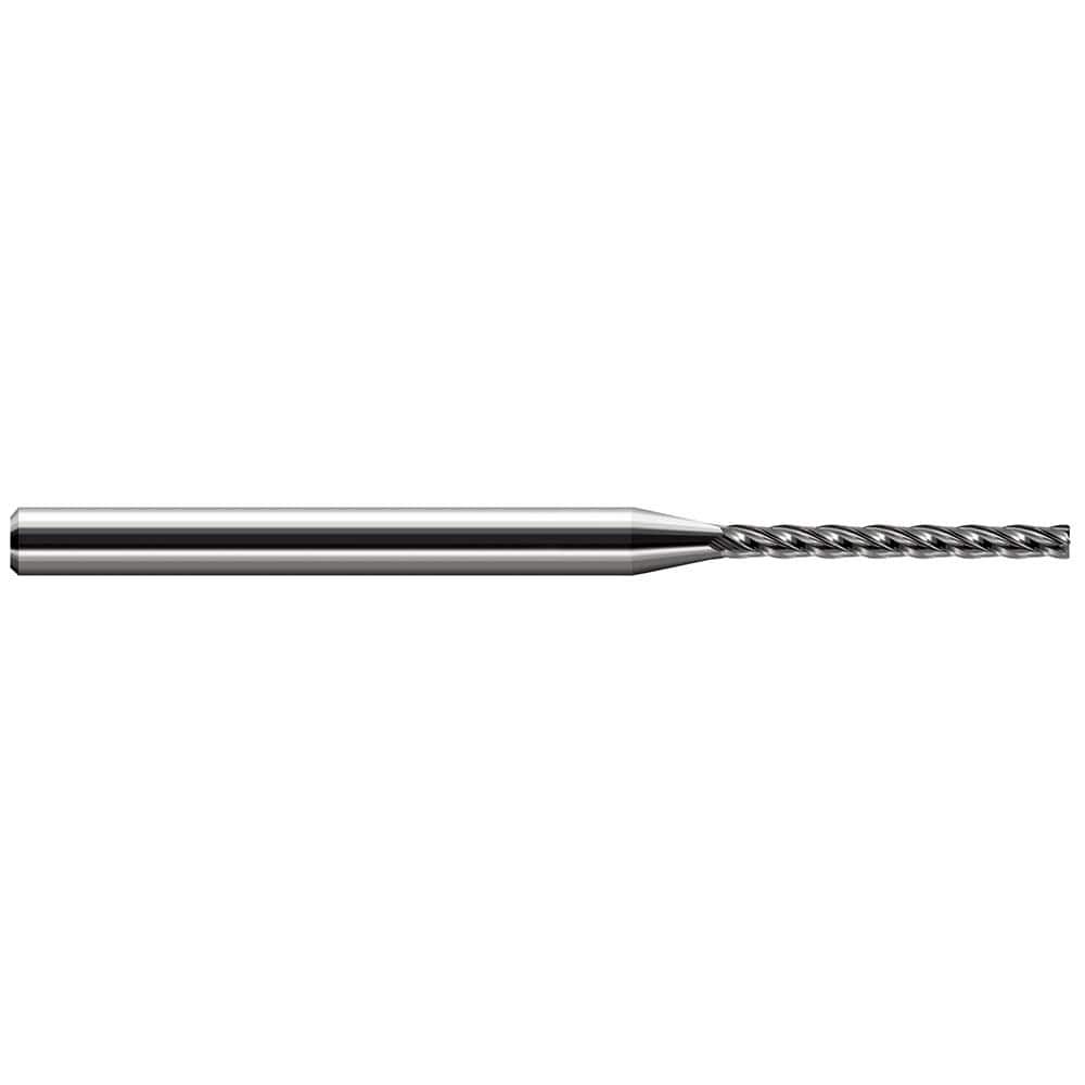 Corner Radius End Mill: 0.093″ Dia, 0.95″ LOC, 0.005″ Radius, 4 Flutes, Solid Carbide 2-1/2″ OAL, 1/8″ Shank Dia, 30 ° Helix, Bright/Uncoated, Corner Radius End