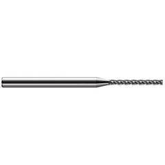 Corner Radius End Mill: 1/8″ Dia, 1-1/4″ LOC, 0.02″ Radius, 4 Flutes, Solid Carbide 3″ OAL, 1″ Shank Dia, Helix, Bright/Uncoated, Corner Radius End, Centercutting