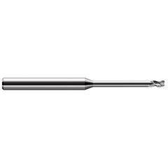 Corner Radius End Mill: 0.093″ Dia, 0.139″ LOC, 0.01″ Radius, 3 Flutes, Solid Carbide 2-1/2″ OAL, 1/8″ Shank Dia, 30 ° Helix, Bright/Uncoated, Corner Radius End