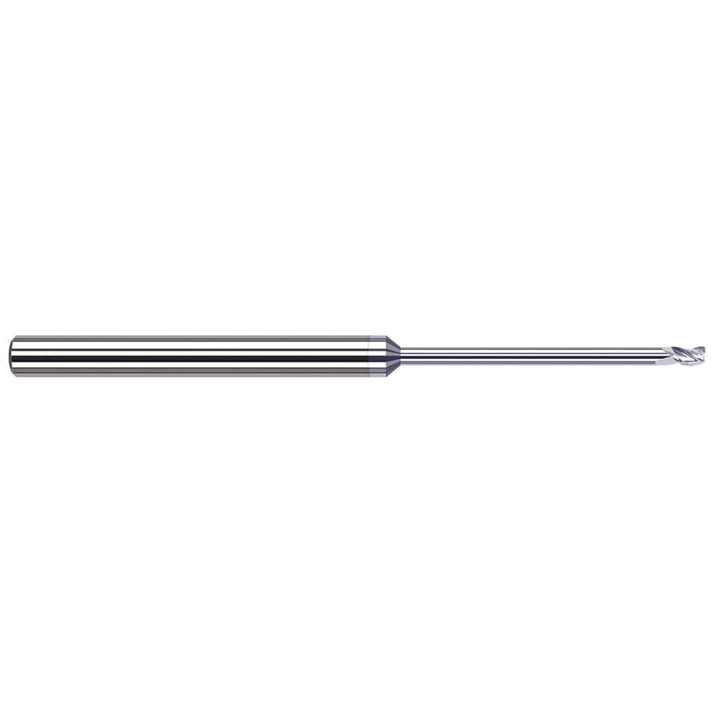 Corner Radius End Mill: 0.093″ Dia, 9/64″ LOC, 0.005″ Radius, 3 Flutes, Solid Carbide 3″ OAL, 1/8″ Shank Dia, 42 ° Helix, TiB2 Coated, Corner Radius End