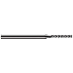 Corner Radius End Mill: 1/8″ Dia, 1″ LOC, 0.01″ Radius, 4 Flutes, Solid Carbide 2-1/2″ OAL, 1/8″ Shank Dia, 30 ° Helix, Bright/Uncoated, Corner Radius End