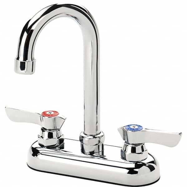 Krowne - Deck Mount, Bar and Hospitality Faucet without Spray - Two Handle, Color Coded Handle, Gooseneck Spout, No Drain - Benchmark Tooling