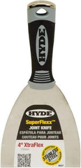 Hyde Tools - 4" Wide Spring Blade Stainless Steel Joint Knife - Flexible, Plastic Handle - Benchmark Tooling