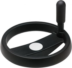 Elesa - 3.9", 2 Spoke Handwheel with Revolving Handle - 0.71" Hub, High Impact Strength Technopolymer, Black Matte Finish - Benchmark Tooling