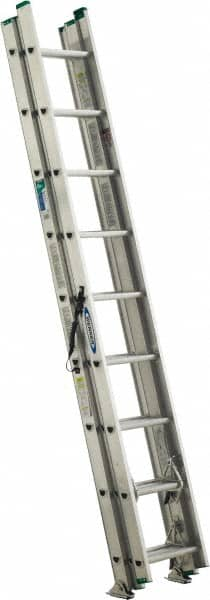 Werner - 24' High, Type II Rating, Aluminum Extension Ladder - 225 Lb Capacity - Benchmark Tooling